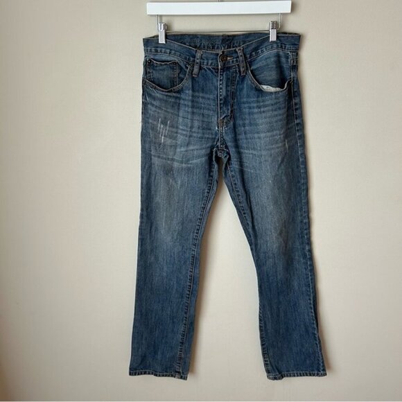 Rustic Blue Straight Relaxed Fit Dark Wash Denim Jeans Men’s Size 33 X 34 - Picture 1 of 5